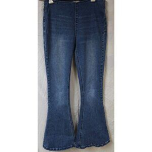 Rock & Roll Womens 28x30 Stretch Bargain Bell Pull on Flare Hippie Biker Jeans